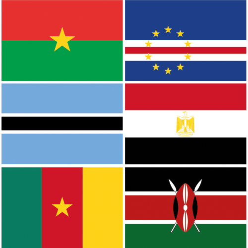 Nationsflaggor i Afrika