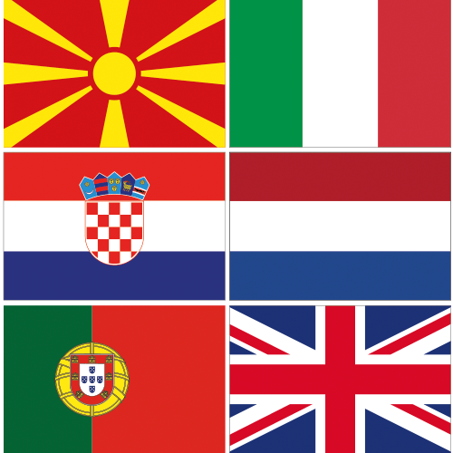 Nationsflaggor i Europa