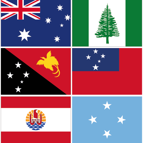 Nationsflaggor i Oceanien