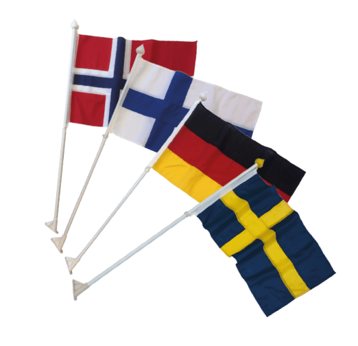 Komplett fasadset med nationsflagga